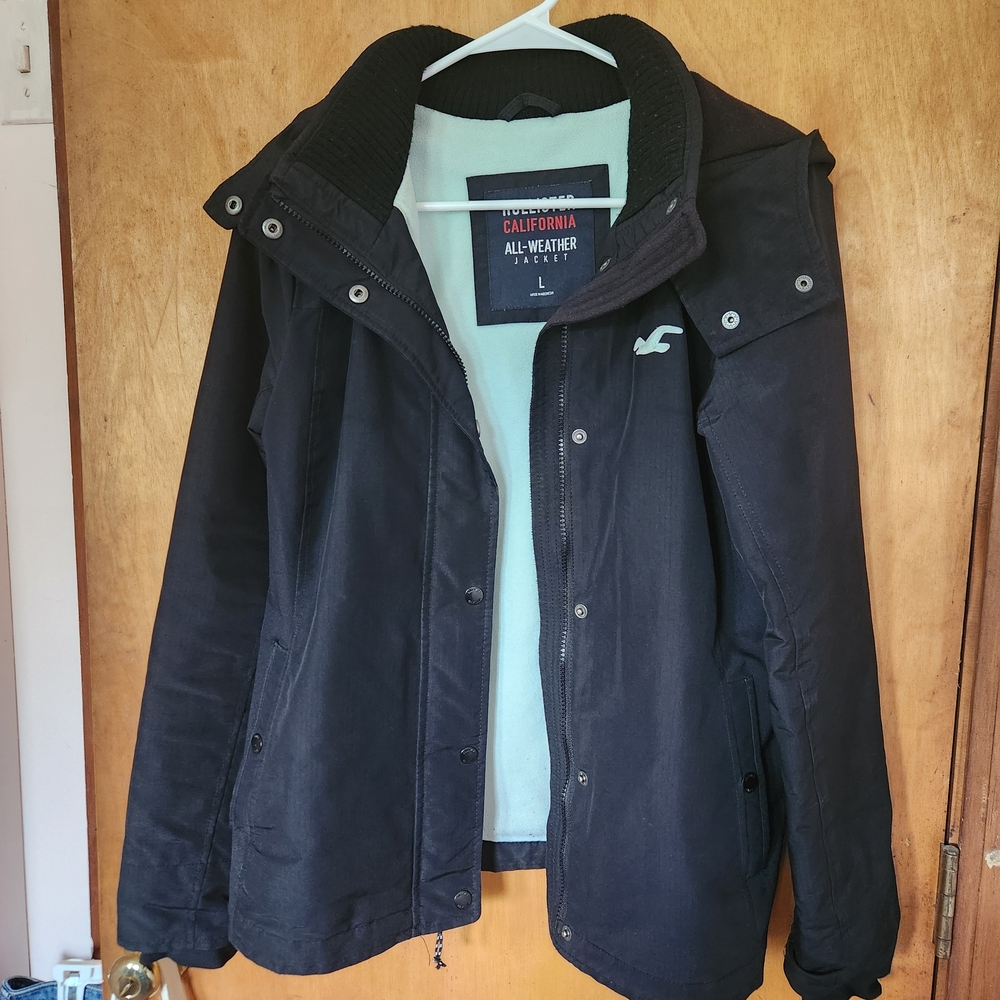 Hollister Black and Red All-Weather Jacket
